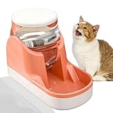 kathson Automatic Dog Water Dispenser 1 Gallon Gravity Cat Water Dispenser Dogs Water Station Bowl Large Capacity Feeder Waterer Pet Drinking Fountain Pink