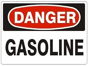 OSHA Safety - DANGER GASOLINE Sign Metal Sign 8 x 12 Inch Wall Decor for Indoor & Outdoor Use