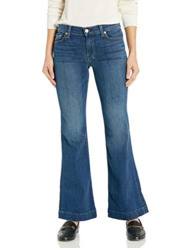7 For All Mankind Women's Flare Wide Leg Jean, Medium Melrose, 29