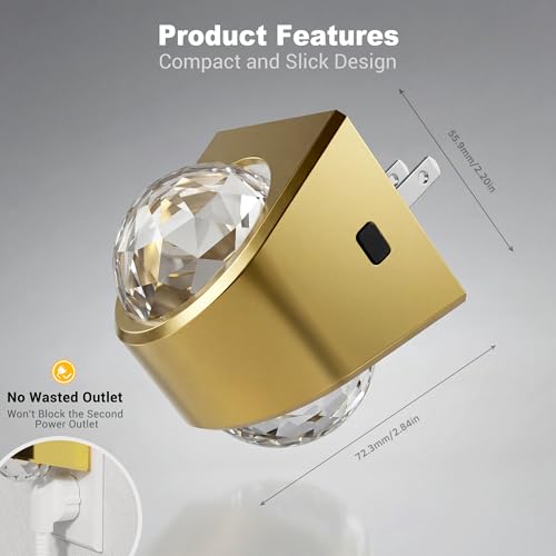 Image of JandCase Night Lights Plug into Wall, 2 Pack Star Projector Night Light with 3000K Soft White, Automatic Galaxy Nightlight Plug in with Light Sensor for Bathroom Hallway Room Decor