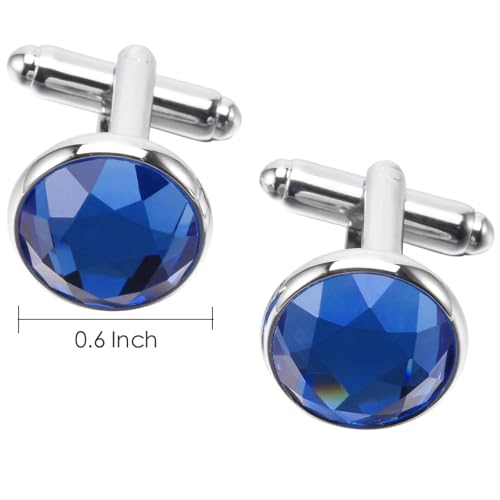 Gemelos redondos de cristal azul y gris para hombre y mujer miniatura 4