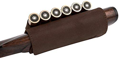 Bronzedog Buttstock Ammo Holder Shotgun Shell Pouch 12 (16) Ga 7.62 Cal Adjustable Rifle Stock Cartridge Hunting Accessories (Brown) #TOP7