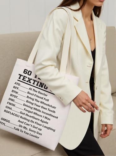 Bolsa Tote con código de texto para cumpleaños 60 miniatura 6