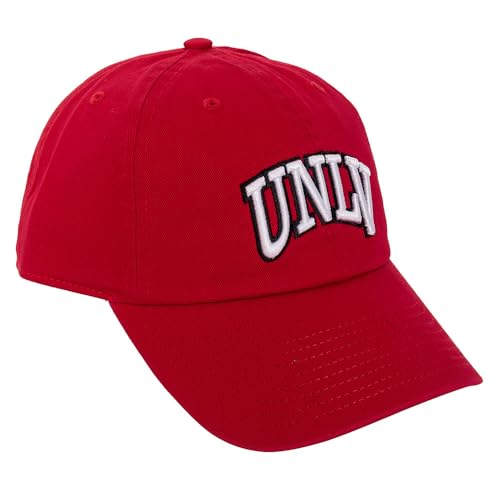 Desert Cactus University of Nevada Las Vegas Baseball Hat UNLV Rebels Brimmed Embroidered Cap Adjustable Cloth Strap Adult (Style A) Red