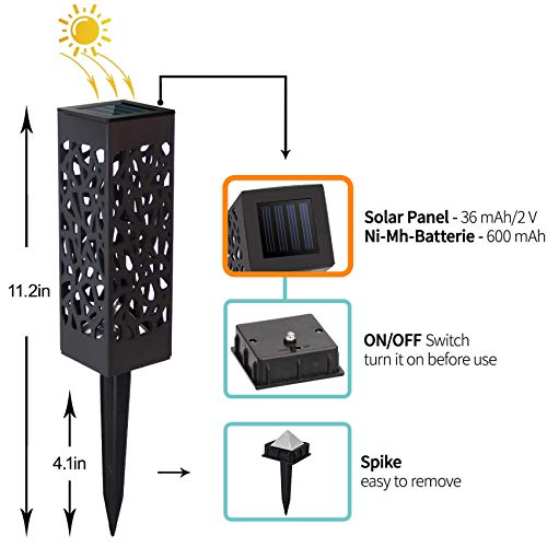 Otdair Solar Garden Lights, IP65 Waterproof Warm Light LED Solar Pathway Lights Outdoor for Garden, Solar Powered Garden Lights Yard, Lawn, Walkway, Patio, Decoration, 8 Pcs