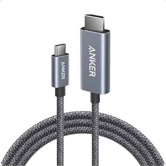 Anker HDMI Cable,4K@60Hz HDR USB C to HDMI Cable,Ultra-Fast Nylon-Braided with Advanced Shielding,Thunderbolt 5/4/3 Compatible,for MacBook,iPad,iPhone,HD TV,and More(6FT,Black)