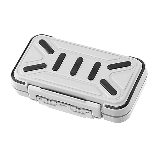 SUPVOX Waterproof Accessory Box Outdoor Waterproof Fishing Tackle Storage Trays Fishing Gear Fittings Compartment Case Fishing Kit Fishing Bait Case Fishing Lure Holder Grey