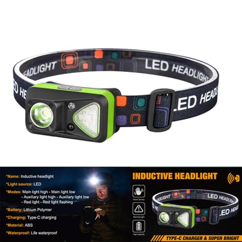 Lanterna de cabeça, farol recarregável LED | Farol à prova d'água,Farol LED para camping, faixa de
