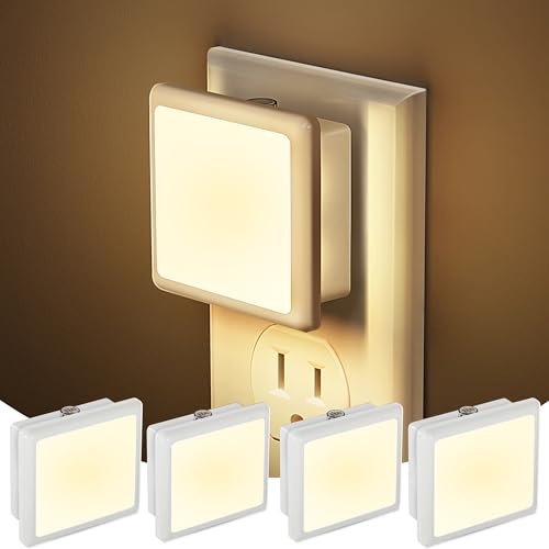 Image of JandCase Night Light, 4 Pack Night Lights Plug into Wall, Auto Light Sensor | 3000K Warm White Nightlight Plug in, LED Night Lights for Kids Adults Bathroom Hallway Kitchen