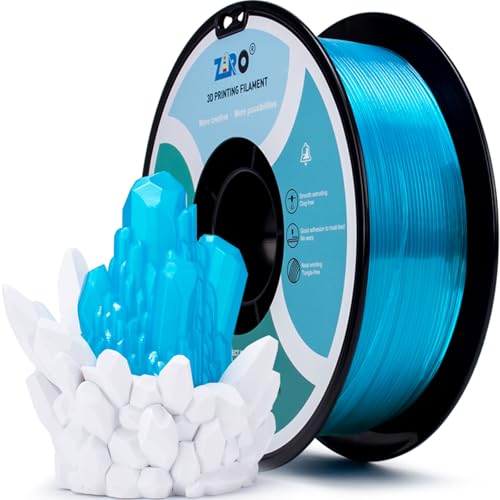 ZIRO PLA Filament 1.75mm, Semi-Transparent 3D Printing PLA, 1KG LightBlue