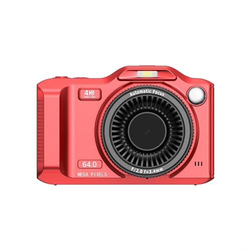 Appareil photo numérique 4K double objectif écran HD 7.1cm rouge