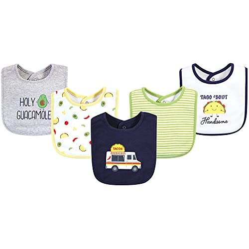 Image of Hudson Baby Unisex Baby Cotton Bibs, Taco Truck, One Size
