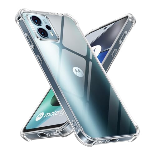 Yxnvixn Clear Case for Motorola Moto G13/G23 Airbag Corners Shockproof Soft TPU Bumper Protective Phone Cover Non-Yellowing Anti-Scratch Transparent Phone Case for Motorola Moto G13/G23 6.5