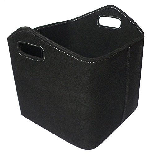Cesto in feltro Accessori per camini Cestino di legno vari colori Altezza 37 cm - Nero