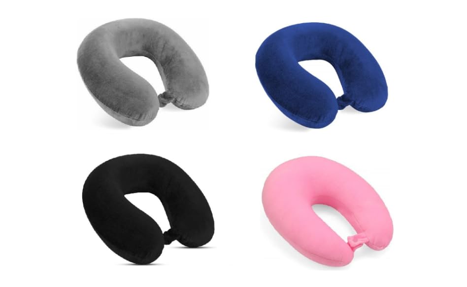 AGS MART Micro Fiber U-Shaped Soft Travelling Pillow Set of 4 Neck Pillow Neck Pillow-image-17