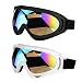 LJDJ Ski Goggles Motorcycle Goggles - Snowboard Glasses Set of 2 - Dirt Bike ATV Motocross Anti-UV Adjustable Riding Offroad Protective Combat Tactical Military Goggles Men Women Kids Youth Adult