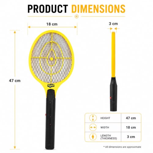 Image of HUNTER Rechargeable Mosquito Swatter Bat | Electric Mosquito Killer Zapper Racket | Shock Proof, Safe for Humans & Pets, Environment Friendly, Yellow (Pack of 1)