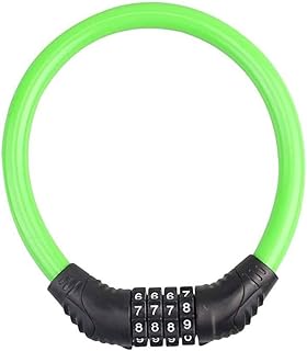 ZECHAO Bike Chain Lock,Cable Locks Heavy Duty Anti Theft Password Bike Wheel Lock Mountain Bike Lock Cycling Locks Cables Security Locks Cycling Locks (Color : Green, Size : 14.5x12.5cm)