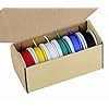 Cable electrónico de calibre 20,Cable flexible de silicona 20 AWG (6 carretes de 7 metros de) cable de color Kit