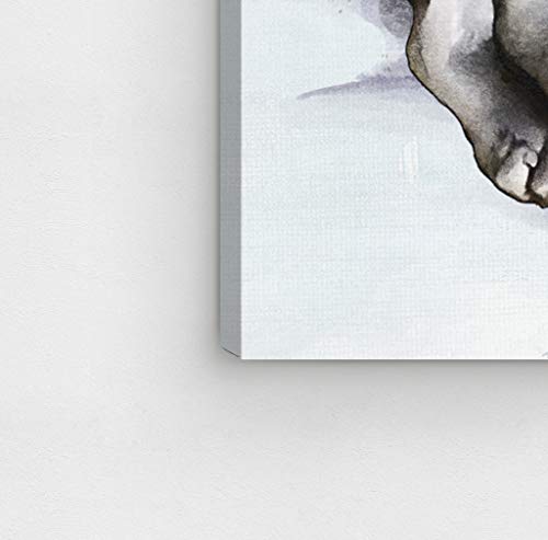The Oliver Gal Artist Co. Animals Wall Art Canvas Prints 'Sleeping Pitbull' Home Décor, 30" x 30", Gray, Blue by The Oliver Gal Artist Co. - Image 3