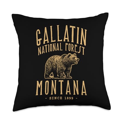 GALLATIN NATIONAL FOREST, GRIZZLY BEAR MONTANA Throw Pillow