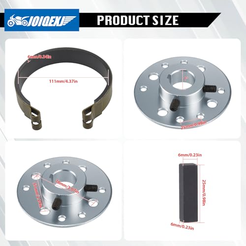 4.5" Rear Drum Brake Band Pin Brake Cable Steel Sprocket Brake Hub Adapter 1" Bore 1/4" Keyway for Predator 212cc 196cc 6.5hp Dune Buggies Drift Trike Heavy Duty Go Kart Cart Parts with Hardware Kit