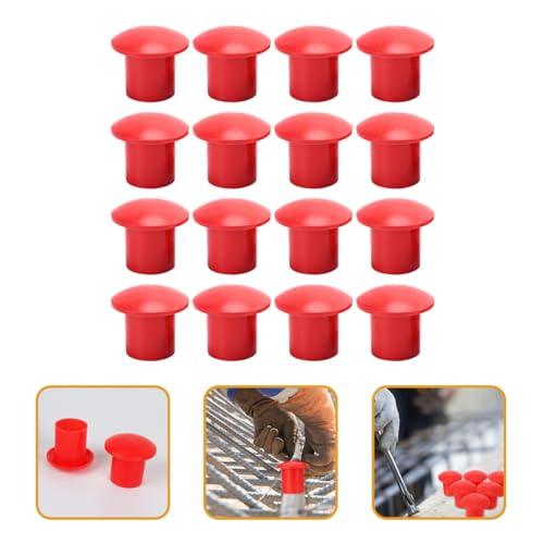 Tapones de hongo para varillas rojos contra accidentes de obra 7