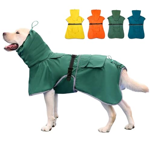 KOOGAL Waterproof Dog Raincoat Hooded Slicker Poncho Raincoat for Medium Large Dogs, Adjustable Dog...