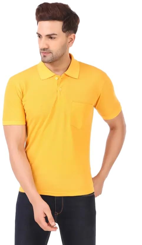 neocardin Men Yellow Solid Polo Collar T-Shirt for Regular Days-picture-40
