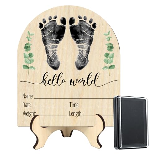 Image of Mayyi Newborn Birth Announcement Sign,Personalized Baby Announcement,Custom Engraved Wooden Baby Name Sign,Newborn Photo Props, Hello World Newborn Announcement for Hospital (BAS 02)