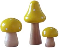 Vista 1 de SUPVOX 3 piezas de hongos en miniatura, mini hongos de madera, accesorios de jardín de hadas, macetas de flores micro suministros de decoración