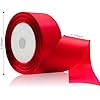 Amazon.com: Flezoo 25 Yards Red Satin Ribbon 1 1/2inch, Single Face ...
