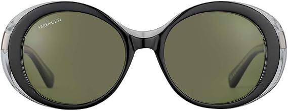 Serengeti クラシックサングラス, シャイニーブラック透明レイヤー/ミネラル偏光555nm。, One Size