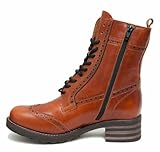 budapester stiefeletten damen schwarz Budapester Brako Stiefel Boots 21054 BOLERO Cuero Military Leder braun Budapester (EU Schuhgrößensystem, Erwachsene, Damen, Numerisch, Schmal, 42)
