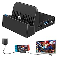 TV Docking Station for Nintendo Switch, WEGWANG Portable TV Dock Station Replacement for Official Nintendo Switch with HDMI and USB 3.0 Port