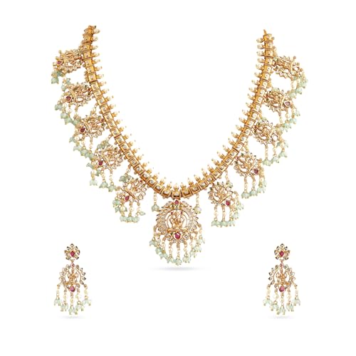 Image of Rubans Long Necklace Set Gold Plated Traditional Stylish Multicolour Jewellery Gift for Women & Girls