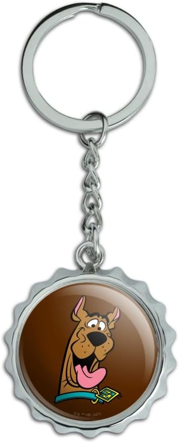 Scooby-Doo Headshot Keychain Chrome Plated Metal Pop Cap Bottle Opener