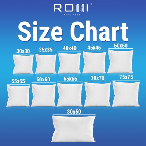 Rohi Set of 4 Hypoallergenic Cushion pads 65cm x 65cm - White polyster square Cushions - Standard stuffer pack of Cushion inserts 65cm x 65cm (Pack of 4 | 26"x26")