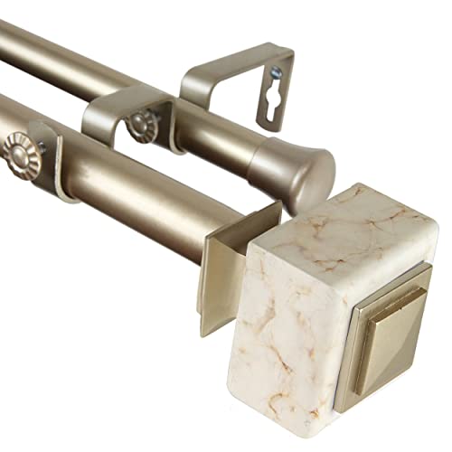 Rod Desyne Maddie 1" Double Curtain Rod, 28-48 inch, Light Gold