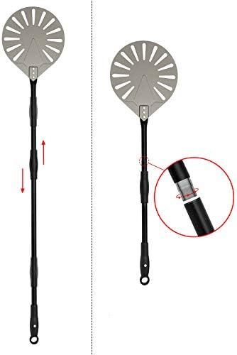 G.a HOMEFAVOR Turning Pizza Peel 9 Inch, Perforated Pizza Peel, Anodized Aluminum Pizza Paddle for Baking Homemade Pizza Bread