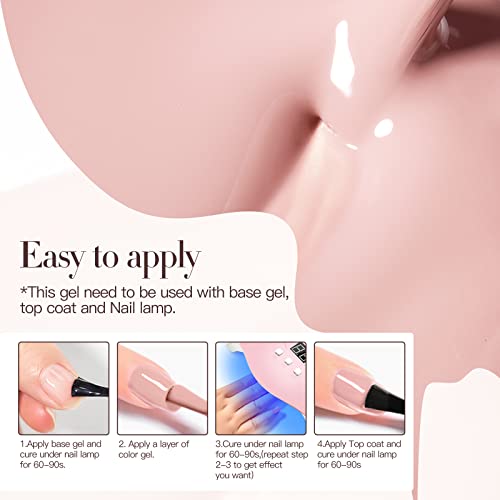 Meet Across Pink Nude Purple Gel Nail Polish Set 3 Colors Gel Polish Kit Soak Off Uv Led Lamp Nail Polish Gel Base Top Coat Needed With Gifts Box For Nail Art Salon Design Manicure Starter Set (Pink Purple) #TOP4
