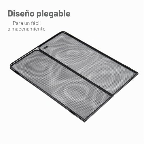 Protector de pantalla para chimenea Mind Reader de metal negro con 3 paneles plegables 5