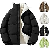 TIMELYE Winterjacke Business Weste Herren Lang Trachtenjacke Herren Warm Herren Lederjacke Leichte Basic Herbst Leichte Daunenjacke Herren Steppjacke Herren(Schwarz,M)