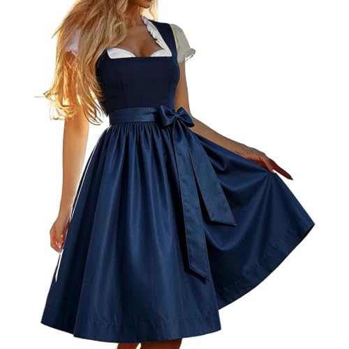 Dirndl complet femme de style traditionnel bavarois uni