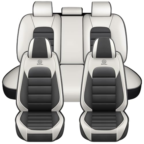 Image of Full Set Seat Covers for Volkswagen Golf SportWagen 2015-2019, Gray-White