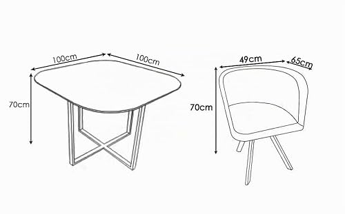 Miniatura 4 de S S Saldos Y Stocks Mesa De Cristal Templado Teka 4 Sillas. Comedor O Cocina Blanco 100x100 Cm
