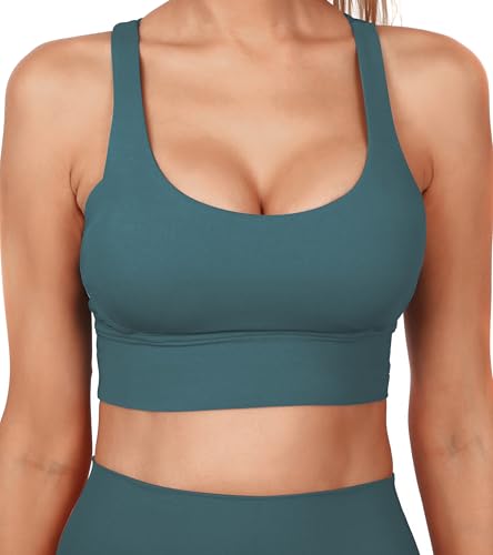 Image of Grace Form Strappy Sports Bra for Women Padded Push Up Sport Bra Athletic Running Workout Bra Yoga Bra