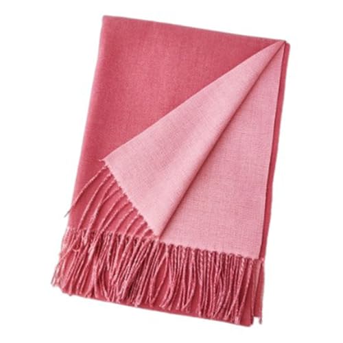 [woalao] ストール レディース 大判 厚手 大判ストール カシミヤタッチ バイカラー 配色 リバーシブル ふんわり素材 暖かい かわいい 洗えるフリンジ メンズ 男女兼用 肩掛け 防寒 ショール マフラー 女性 男性 女友達のサムネイル