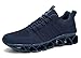 Mens Running Walking Shoes Lace-up Blade Tennis Casual Fashion Sneakers Comfort Non Slip Work Sport Athletic Trainers Dark/Blue