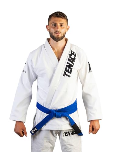Tenace Kimono Premium Jiu Jitsu BJJ - Unisex Adulto Gi Para Entrenamiento y Competición - Hombres y Mujeres (Blanco, A3)